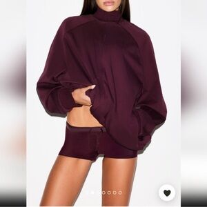 SKIMS xNike NWT Matte Tricot Oversized Track Jacket - Currant